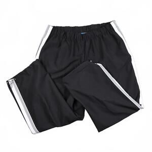 VINTAGE Great Condition Women's Track Pants with Side Stripe - 1X Plus Size Blck